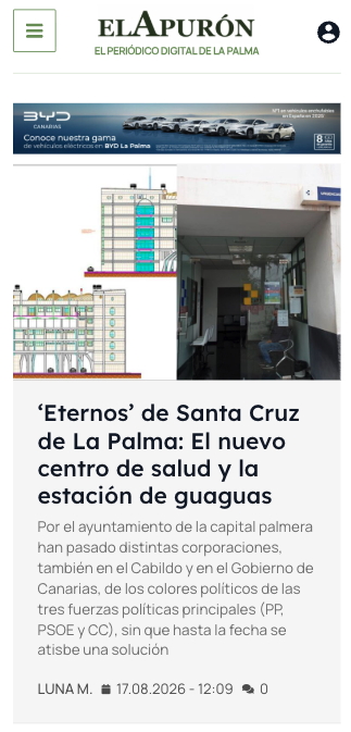 Portada móvil de El Apurón con lectura vertical, cabecera compacta y noticia destacada.